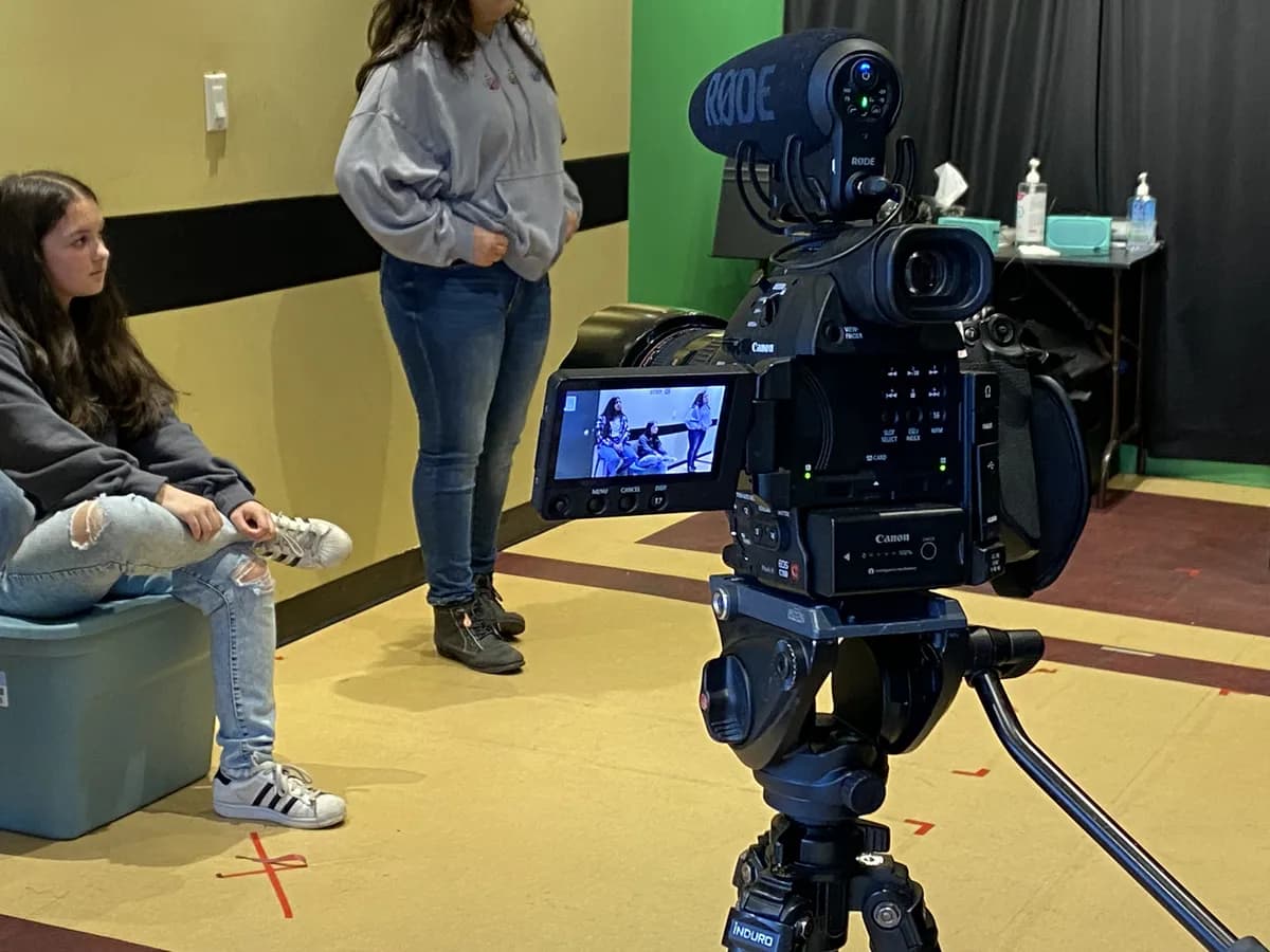 Cinema camera filming OVATION! screen acting students in Richmond Hill