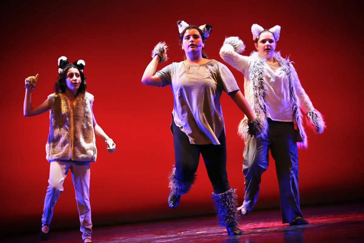 OVATION! students in cat costumes performing during Get STAGEstruck! in Richmond Hill