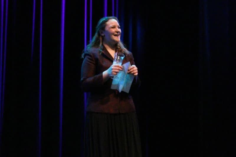 OVATION! senior acting student performing a dramatic scene at the Richmond Hill Senior Acting Production