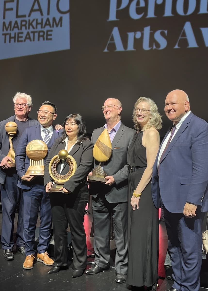 OVATION! Performing Arts Academy receiving the Markham Performing Arts Award at the Flato Markham Theatre