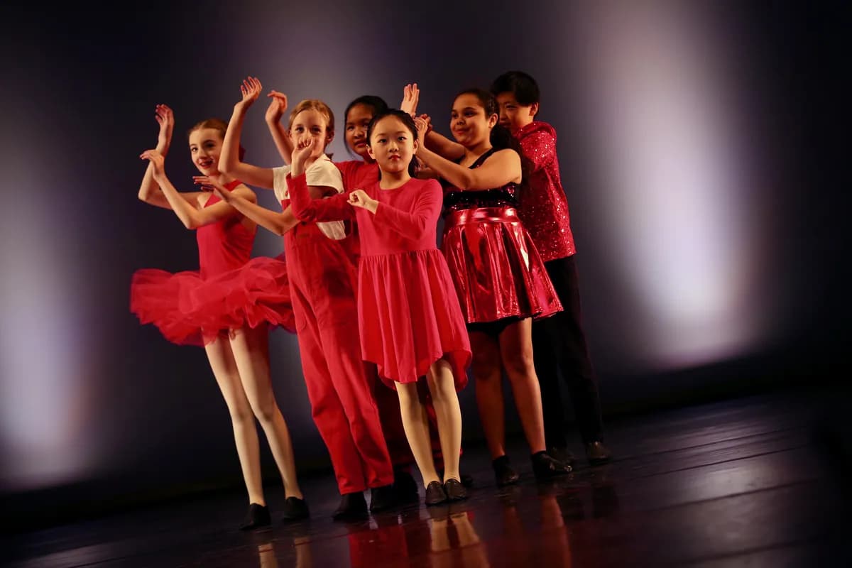 OVATION! ballet class students at the barre at the Richmond Hill dance studio
