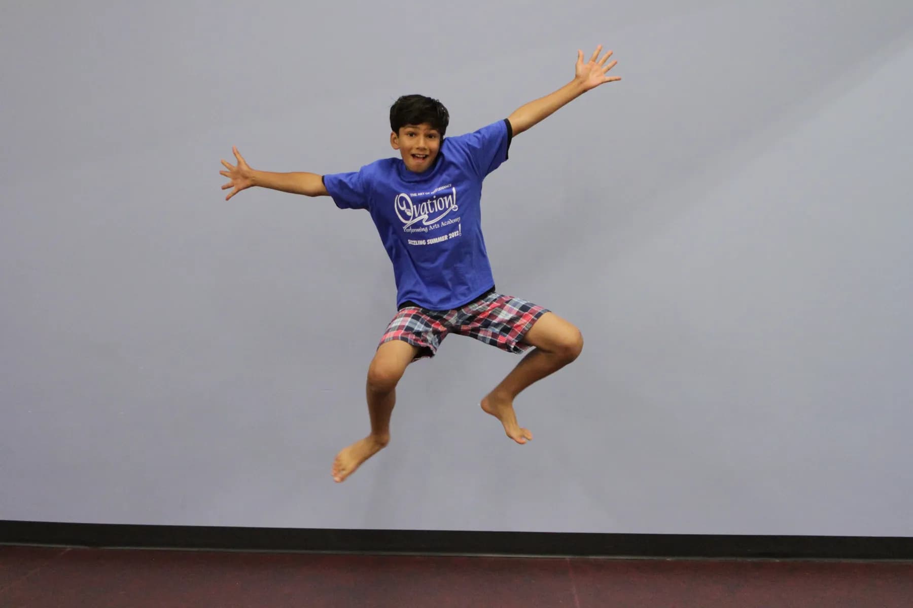 OVATION! musical theatre camper leaping in the air at the Richmond Hill studio