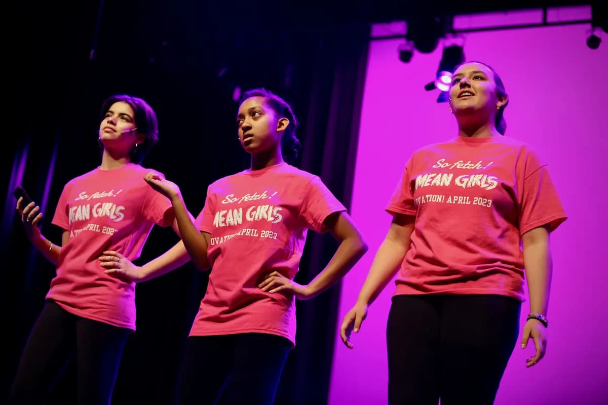 OVATION! students performing in a Mean Girls musical theatre tribute in Richmond Hill