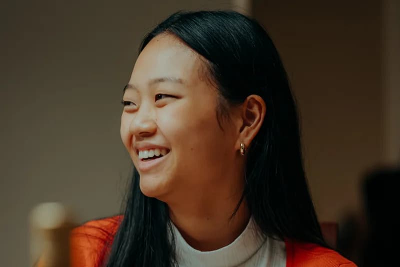 OVATION! screen acting student smiling between takes on set