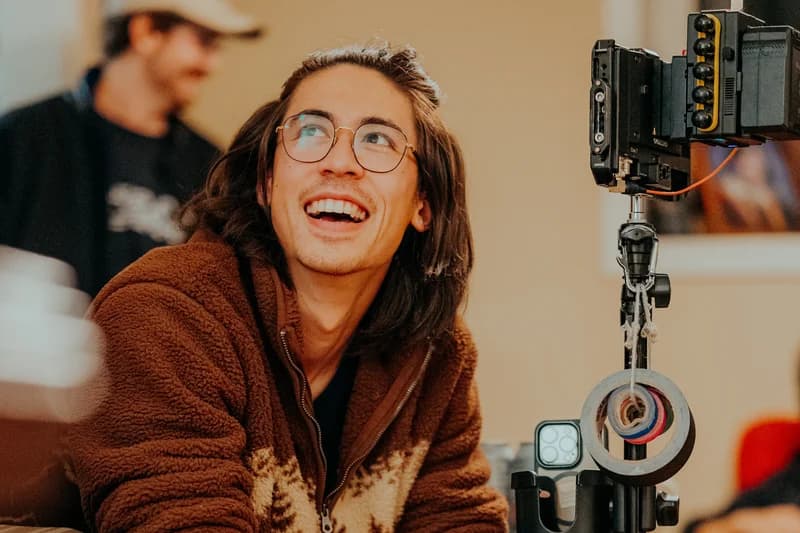 OVATION! screen acting student beside the camera rig on a film set