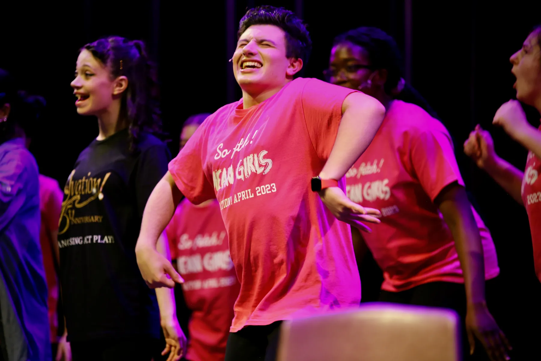 Senior students performing a musical theatre show