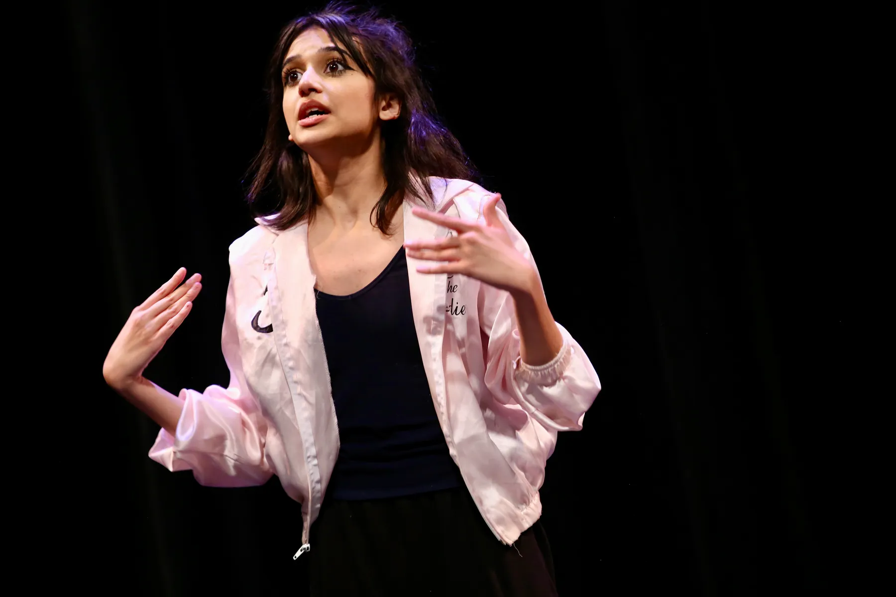 Actress performing in senior acting show