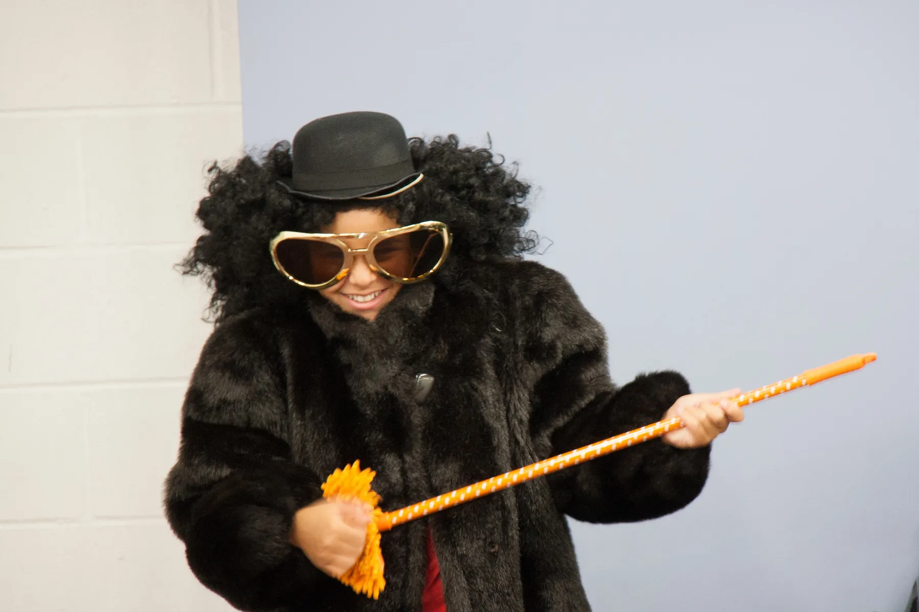 Summer comedy camp student in funny clothing